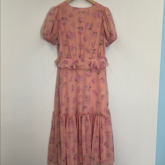 LoveShackFactory X Target - Fleur Chiffon Pink Floral Lined Maxi Dress Size 8 - Picture 12 of 12